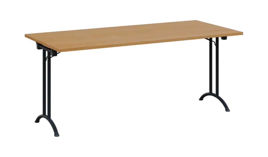 SLA 180 lak skládací jednací stůl 1800x800, deska 25 mm, podnož černý lak, deska buk royal